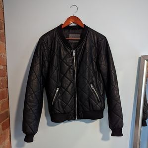 Ci Sono quilted faux leather bomber jacket